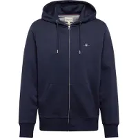 Gant para hombre. 2007059 Sudadera con capucha y cremallera Shield marino (L), Casual, Algodón, Manga larga, outlet 2026.