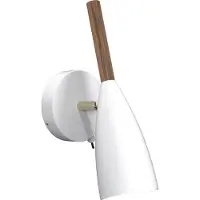 Design For The People by Nordlux Aplique de pared PURE en blanco con elemento de madera