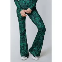 Colourful Rebel Liquid Paint Peached Extra Flare Pants Green Talla: XS | Pantalones Outlet | Mujer | Verde