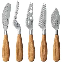 Boska Oslo+ Cheese Knife Set Small 320375 madera de roble, juego de 5 cuchillos para queso