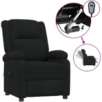 vidaXL Sillón reclinable eléctrico, color negro, tapizado en tela