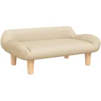 vidaXL Cama para perros, color crema, 70x40x24 cm, fabricada en tela