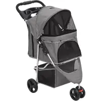 vidaXL Carro para perros, plegable, gris, 80x46x98 cm, tela Oxford