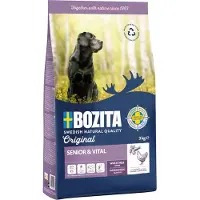 Bozita Alimento seco para perros Original Adult Senior & Vital, 12 kg, sabor a pollo, sin trigo, con arándanos y semillas de lino deshidratados
