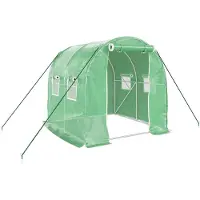 vidaXL Invernadero de acero, color verde, marca , superficie de 4 m², dimensiones 2x2x2 metros