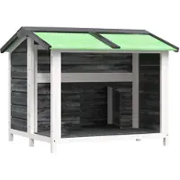 vidaXL Caseta para perros, gris, 96x87x80,5 cm, madera maciza de pino