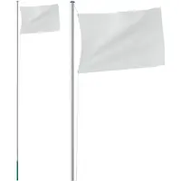 vidaXL : Palo para bandera, divisible, color plateado, 6,08 metros, aluminio