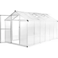 vidaXL Invernadero de aluminio, 362 x 190 x 195 cm, 13,41 m³