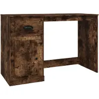 vidaXL Escritorio con cajón, color roble ahumado, 115x50x75 cm ()