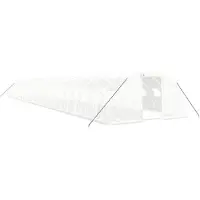 vidaXL Invernadero con estructura de acero, color blanco, 96 m², dimensiones 24x4x2 metros