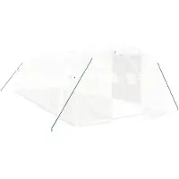 vidaXL Invernadero con estructura de acero, color blanco, 24 m², dimensiones 8x3x2 metros
