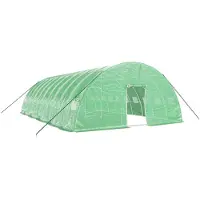 vidaXL Invernadero de acero, color verde, marca , superficie de 60 m², dimensiones 10x6x2,85 metros