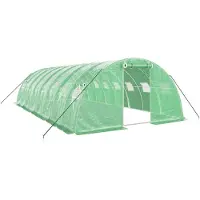 vidaXL Invernadero con estructura de acero, color verde, 32 m², dimensiones 8x4x2 metros