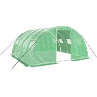 vidaXL Invernadero de acero, color verde, marca , 16 m², dimensiones 4x4x2 metros