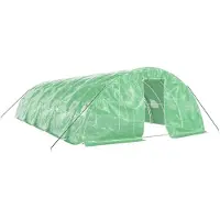 vidaXL Invernadero de acero, color verde, marca , superficie de 50 m², dimensiones 10x5x2,3 metros