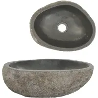 vidaXL Lavabo de piedra natural ovalado (29-38)x(24-31) cm