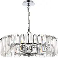 Maytoni MOD043PL-06CH, 6 bombillas, casquillo E14, IP20, cromo, cristal transparente