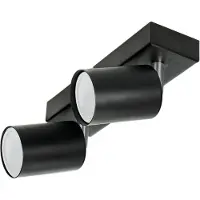 Adviti Advitit DOA SP 2: Lámpara de techo y aplique de pared, tipo foco GU10, máximo 2 x 50 W, IP20 (bombilla se compra por separado), color negro