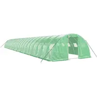 vidaXL Invernadero con estructura de acero, color verde, 88 m², dimensiones 22x4x2 metros
