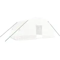 vidaXL Invernadero con estructura de acero, color blanco, 24 m², dimensiones 6x4x2,85 metros