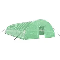 vidaXL Invernadero con estructura de acero, color verde, 84 m², dimensiones 14x6x2,85 metros