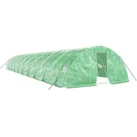 vidaXL Invernadero de acero, color verde, marca , superficie de 100 m², dimensiones 20x5x2,3 metros