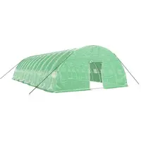 vidaXL Invernadero de acero, color verde, marca , superficie de 72 m², dimensiones 12x6x2,85 metros