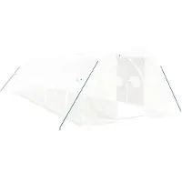 vidaXL Invernadero con estructura de acero, color blanco, 30 m², dimensiones 10x3x2 metros