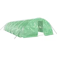 vidaXL Invernadero con estructura de acero, color verde, 60 m², dimensiones 12x5x2,3 metros