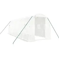 vidaXL Invernadero con estructura de acero, color blanco, 12 m², dimensiones 6x2x2 metros