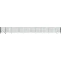 vidaXL Valla de alambre galvanizada, color verde, 2 x 25 metros