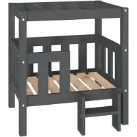 vidaXL Cama para perros , color gris, 65,5 x 50,5 x 70 cm, fabricada en madera maciza de pino