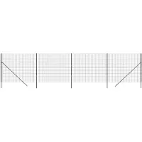 vidaXL Valla de alambre galvanizada, color antracita, 2,2 x 10 metros