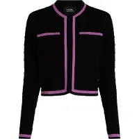 Karl Lagerfeld Textured Classic Knit Cardigan Black/iris Orchid Talla: S | Sudaderas con Capucha Outlet | Mujer | Magenta