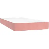 vidaXL Colchón de muelles ensacados, color rosa, tamaño 90x200x20 cm, con cubierta de terciopelo ()