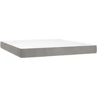 vidaXL Colchón de muelles ensacados, color gris claro, tamaño 160x200x20 cm, con funda de terciopelo