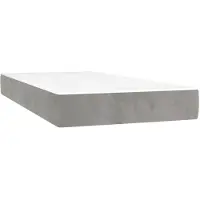 vidaXL Colchón de muelles ensacados, color gris claro, 80x210x20 cm, con funda de terciopelo