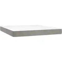 vidaXL Colchón de muelles ensacados, color gris claro, tamaño 180x200x20 cm, con funda de terciopelo