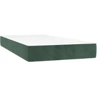 vidaXL Colchón de muelles ensacados, firmeza media, color verde oscuro, 80x200x20 cm, funda de terciopelo