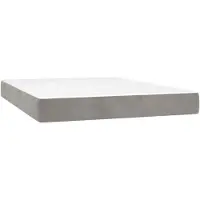 vidaXL Colchón de muelles ensacados, color gris claro, 140x200x20 cm, con funda de terciopelo