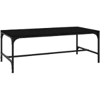 vidaXL Mesa de centro negra, 100x50x35 cm, fabricada en material de madera