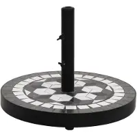 vidaXL Soporte para sombrilla, diseño redondo, negro y blanco, 12 kg ()