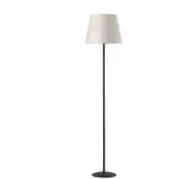 ONLI Lámpara de pie Loris, negra, pantalla beige arena