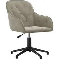 vidaXL Silla de oficina giratoria, color gris claro, tapizada en terciopelo