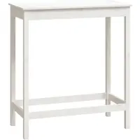 vidaXL Barra de bar blanca de 100x50x110 cm, hecha de madera maciza de pino