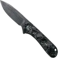 CIVIVI Navaja Elementum Damascus, shredded carbon fiber/silver