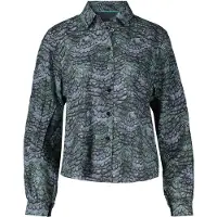 Scotch & Soda Printed Balloon Sleeve Shirt Feather Bottle Green Talla: 34 | Camisas Outlet | Mujer | Verde