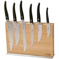Laguiole En Aubrac Gourmet COL99CUIGOEBIB Juego de cuchillos de 6 piezas de madera de ébano con bloque de cuchillos