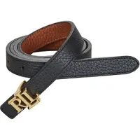 Ralph Lauren para mujer. 412912038001 Cinturón reversible de piel con logotipo negro (XS), Marrón, Casual, outlet