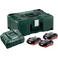 Metabo basic set 3x LiHD batería 18 V 4,0 Ah Li-Ion batería CAS system ( 685133000 ) + ASC 55 cargador AIR COOLED + metaBOX